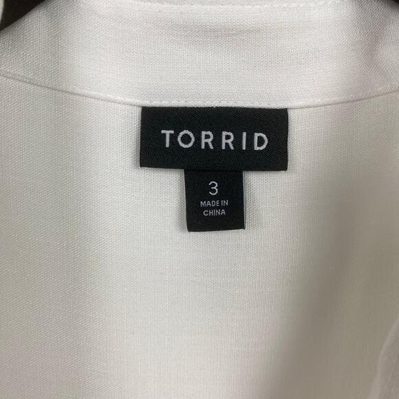 Torrid White Button Up Shirt Sz.3 - Picture 8 of 14